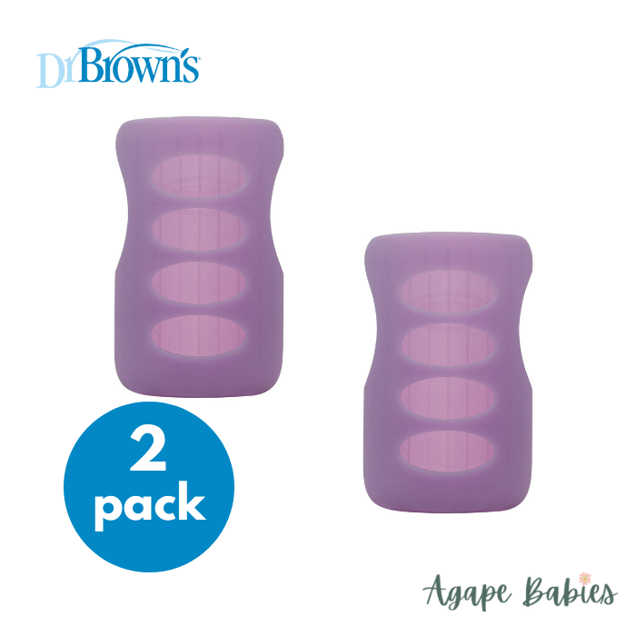 [Bundle of 2] Dr Brown's 9 oz/270 ml Wide-Neck Glass Bottle Sleeve - Purple