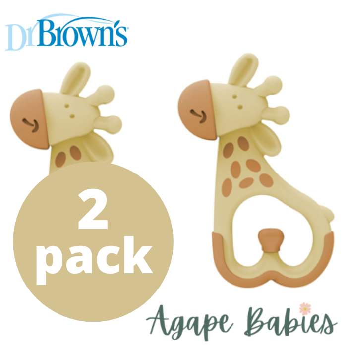 [2 Pack] Dr Brown's Massaging 'Ridgees' Teether (Giraffe)