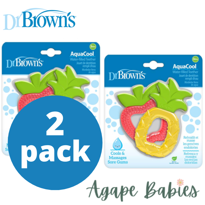 [Pack Of 2] Dr Brown's Aquacool Water-Filled Teether (Pineapple & Aapple), 2-Pack