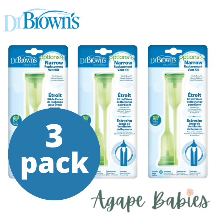 [3-Pack] Dr Brown's 8oz/250ml Narrow Neck Option+ Replacement Kit