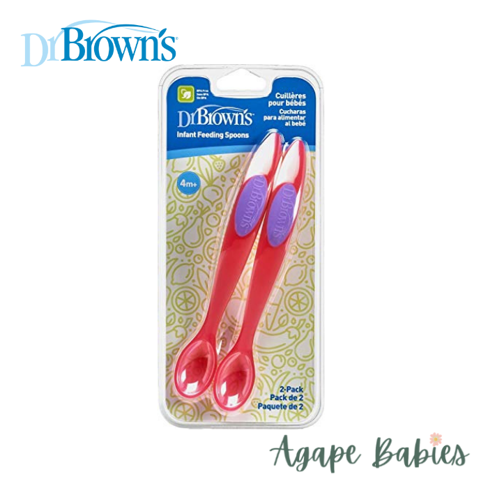 [Bundle of 4] Dr. Brown’s Infant Feeding Spoon - Pink, 2-Pack