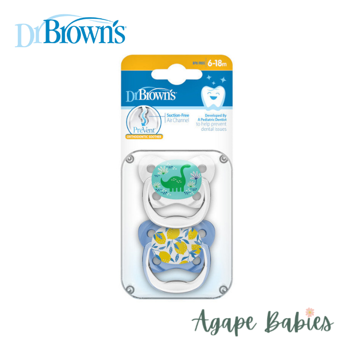 [Bundle Of 2] Dr. Brown’s Prevent Butterfly Shield Pacifier - Stage 2 * 6-12m - Blue, 2-Pack
