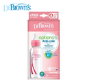 Dr Brown's 8 oz/250 ml PP Narrow-Neck "Options+" Bottle - Pink (Twin Pack)