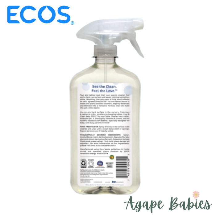 ECOS Earth Friendly Baby Ecos Nursery,Toy & Table Cleaner Free & Clear Disney 17oz
