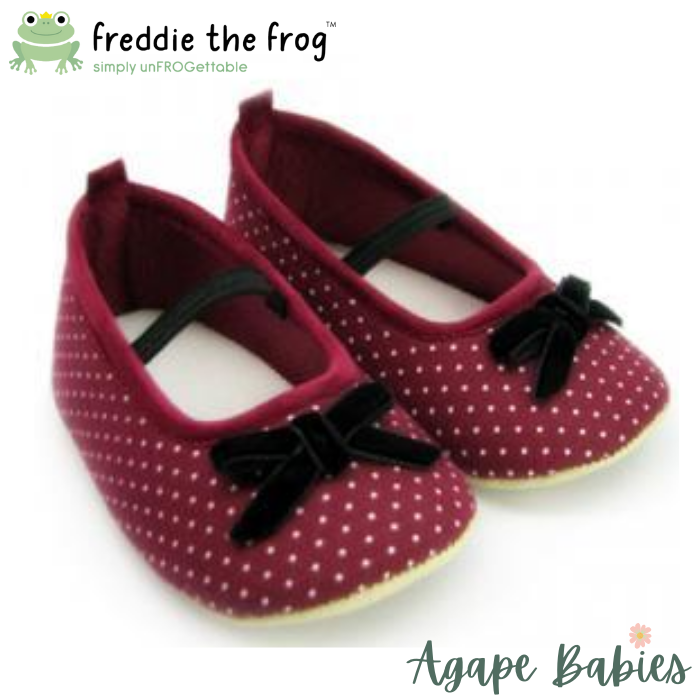 Freddie The Frog Pre Walker Shoes - Heidi Polka Burgundy