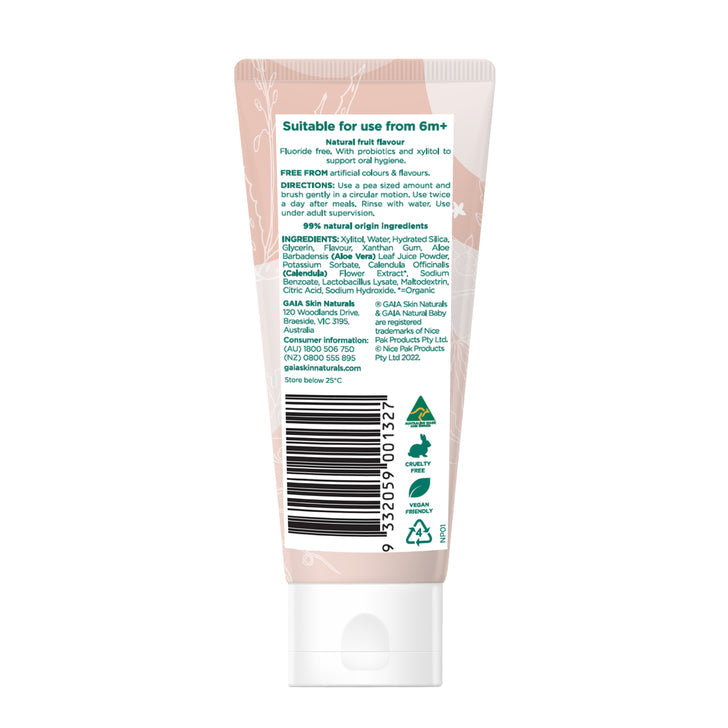 GAIA Natural Probiotic Toothpaste 50g  - Fruit Smoothie Exp: 01/26