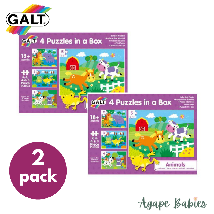 [Bundle Of 2] Galt 4 Puzzles in a Box (Animal)