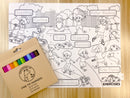 Growing Up Silicon Colouring Big Mat 40x30cm (with bag) - Exercises