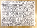 Growing Up Silicon Colouring Big Mat 40x30cm (with bag) - Family Tree