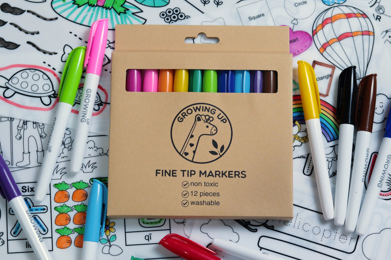 Growing Up Markers with Box (12 colours)