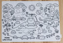 Growing Up Silicon Colouring Big Mat 40x30cm (with bag) - Pond Life Cycle
