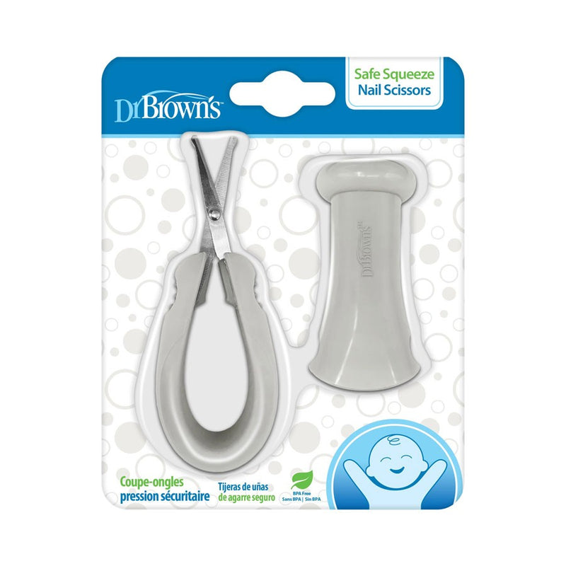 [2 Pack] Dr Brown's Safe Squeeze Nail Scissors W/ Safety Case