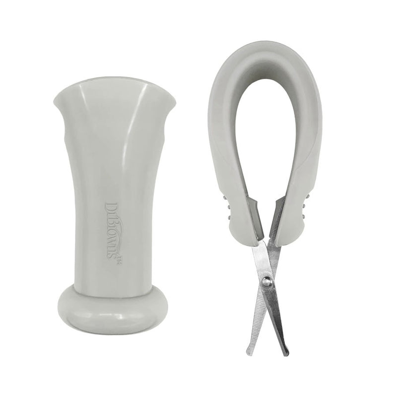 [2 Pack] Dr Brown's Safe Squeeze Nail Scissors W/ Safety Case