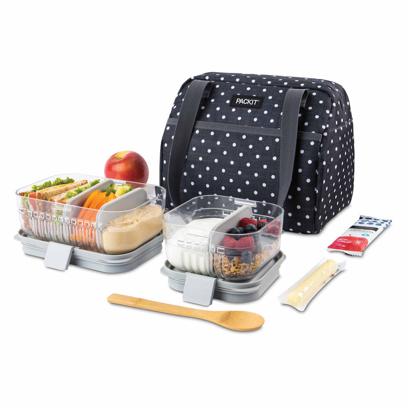 PackIt Freezable Hampton Lunch Bag- Polka Dot (New)