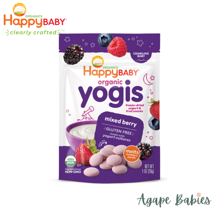 Happy Family Happy Baby Organic Yogis - Mixed Berry, 28 g. Exp: 11/24