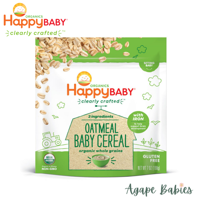 Happy Family Happy Baby Clearly Crafted Cereal Baby Cereal  - Oatmeal, 198g. (Plastic Packaging) Exp: