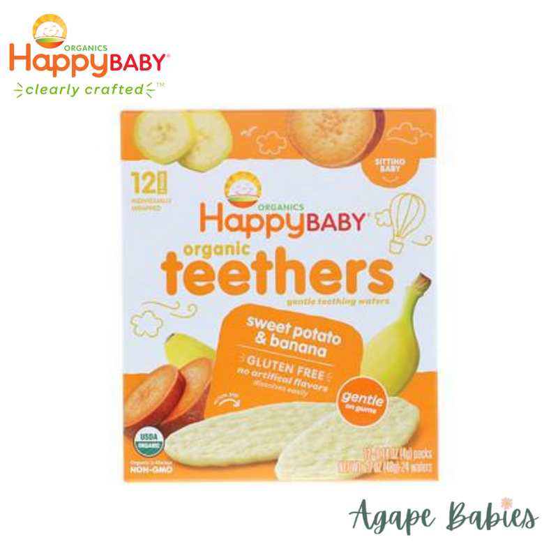 Happy Baby Gentle Teethers - Banana & Sweet Potato, 12 x 4 g. Exp: 11/24