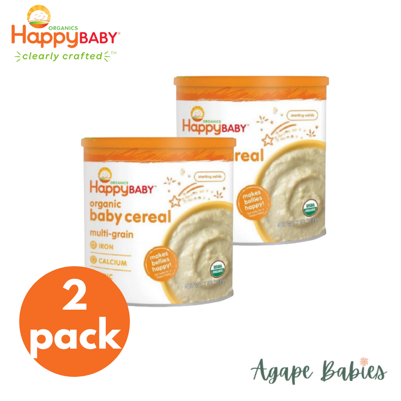 [Bundle Of 2] Happy Family Happy Baby Organic Baby Cereal - Multigrain 198 g (Round Tin) (New)