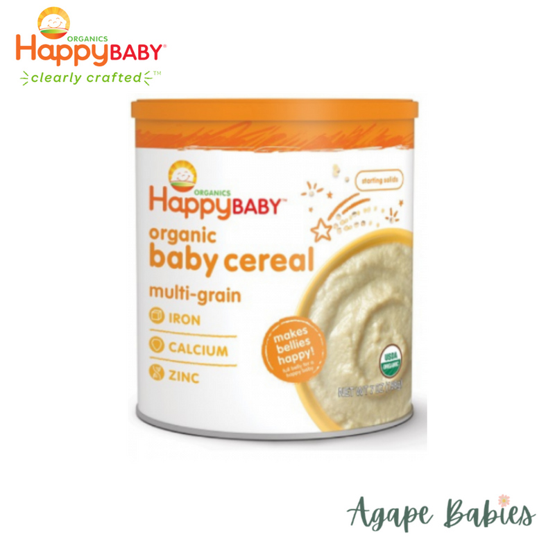 [Bundle Of 2] Happy Family Happy Baby Organic Baby Cereal - Multigrain 198 g (Round Tin) (New)