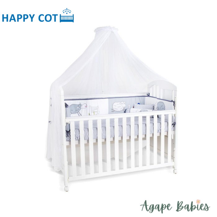 Happy Cot Happy Dream 4-in-1 Convertible Cot + 4" High Density Foam Mattress (FREE MOSQUITO NET W/ STAND)