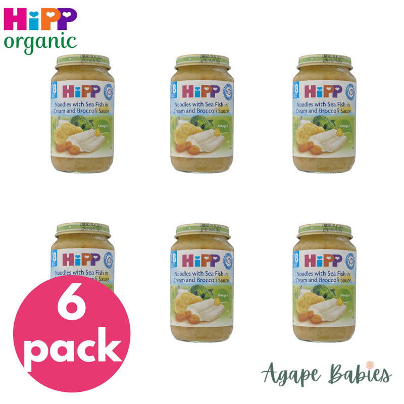 [6-Pack] Hipp Organic Noodles With Sea Fish In Cream And Broccoli Sauce 220g Exp: 07/24