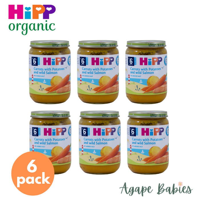 [6-Pack] Hipp Organic Baby Carrots with Potato with Wild Salmon 190g (6M Up) Exp: 07/24