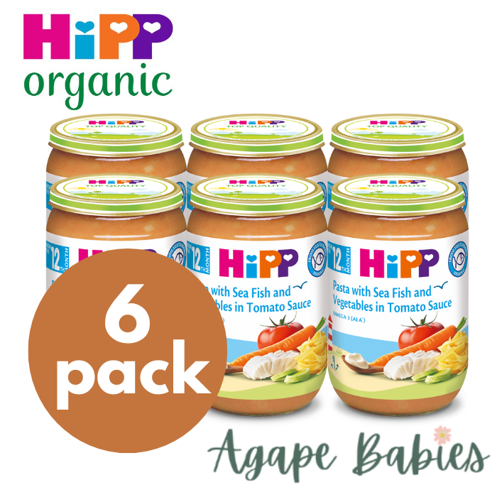 [6-Pack] Hipp Organic Ribbon Pasta With Fish And Vegetables In Tomato Sauce 220g Exp: 07/24