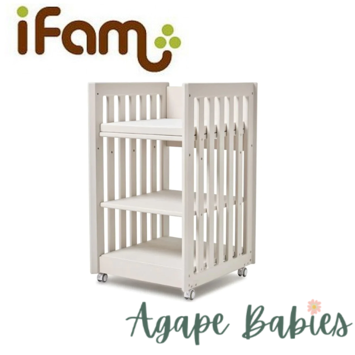 IFAM SafeGuard Baby Diaper Changing Table with Waterproof Mat - Birch Beige