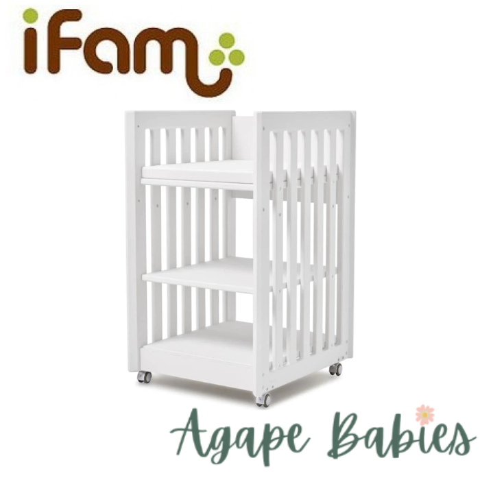 IFAM SafeGuard Baby Diaper Changing Table with Waterproof Mat - White