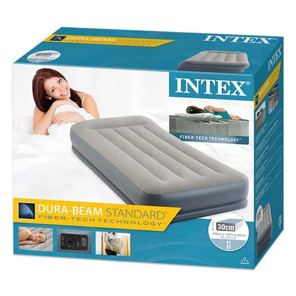 INTEX Pillow Rest Mid-Rise Airbed with Internal Pump - Twin Size