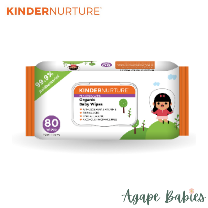 KinderNurture Organic Baby Wipes, 80 wipes (Pack Of 5) Exp:  07/24