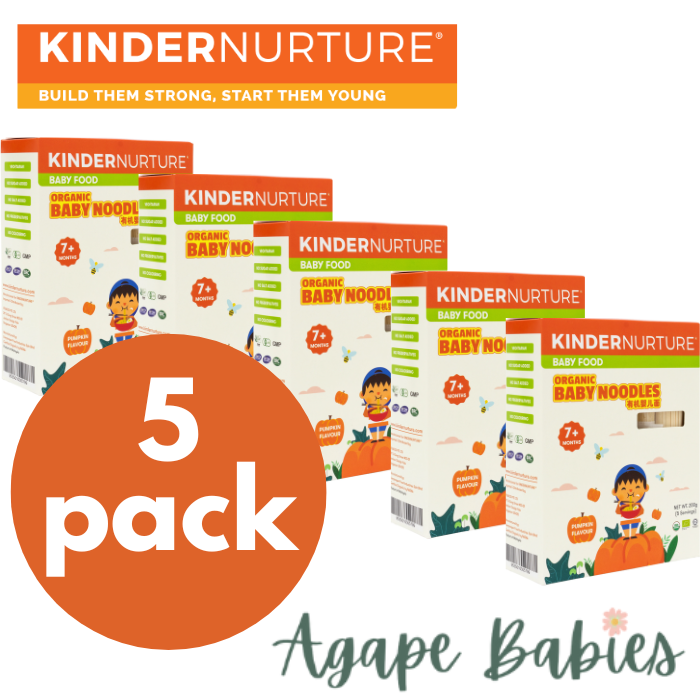 [5-Pack] KinderNurture Organic Baby Noodles- Pumpkin Flavour, 200g