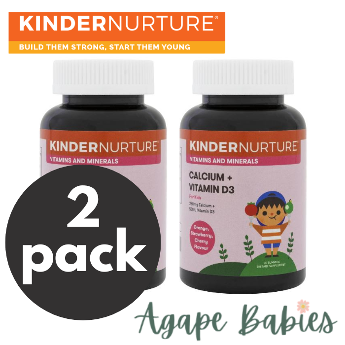 [Bundle Of 2] KinderNurture Calcium + Vitamin D3, 30 Gummies Exp: 10/26