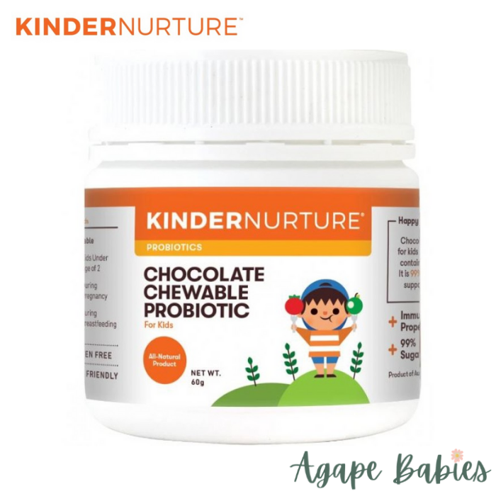 KinderNurture Chocolate Chewable Probiotic Tablets (sugar free) 60Tabs Exp: