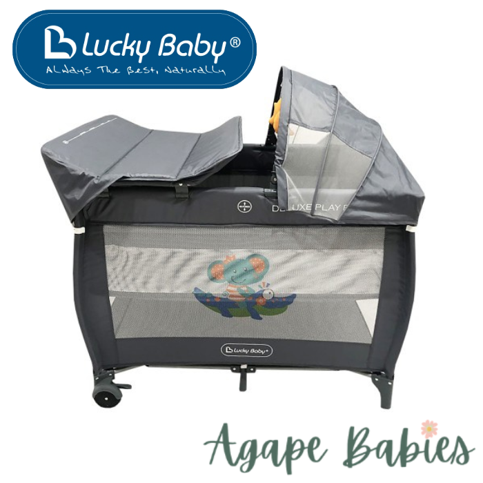 Lucky Baby S11 Premium Travel Playpen + Canopy - Elephant