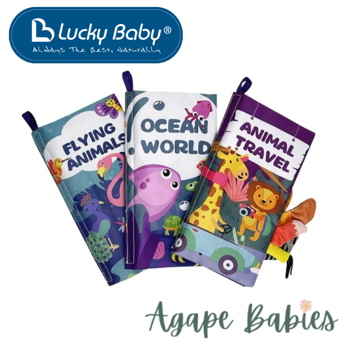 Lucky Baby Discovery Pals Tail Cloth Book Set - (Flying/Travel/Ocean)