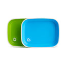 [2 Pack] Munchkin Splash™ Toddler Plates (Blue & Green)