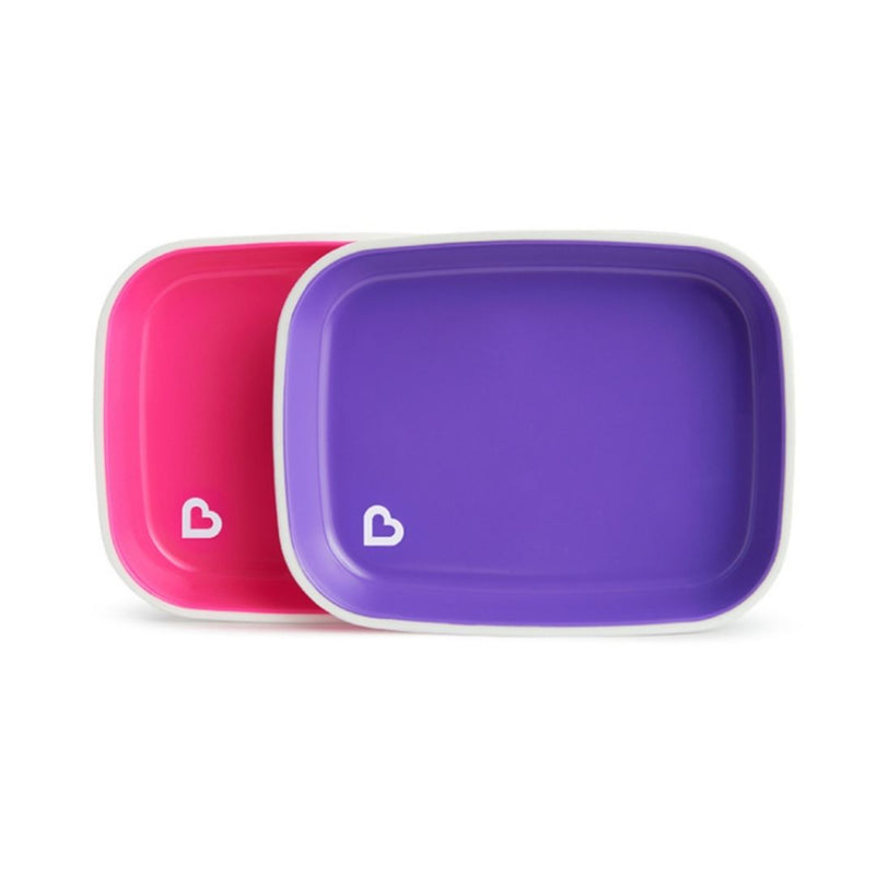 [2 Pack] Munchkin Splash™ Toddler Plates (Pink & Purple)