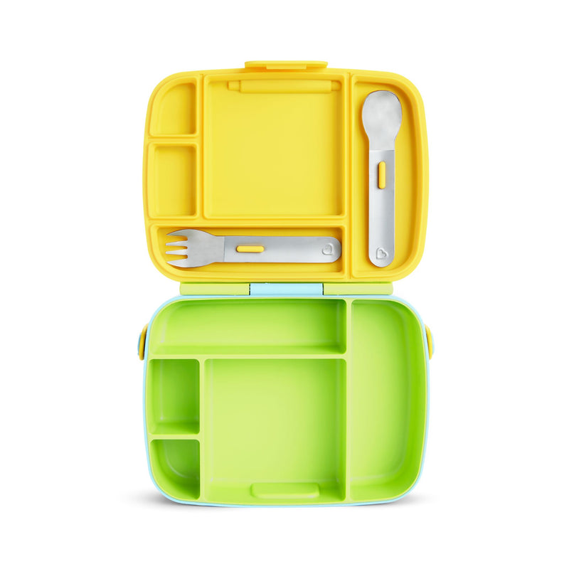 Munchkin Lunch™ Bento Box with Stainless Steel Utensils (Green)