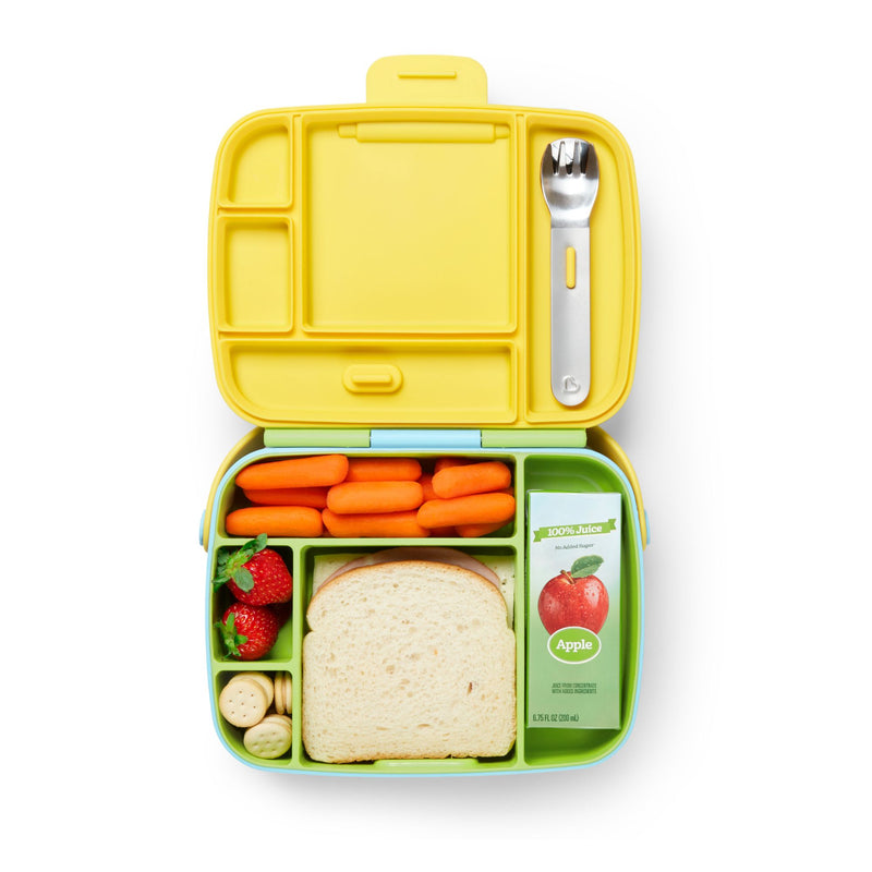 Munchkin Lunch™ Bento Box with Stainless Steel Utensils (Green)