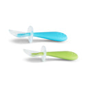 [Bundle Of 2] Munchkin Gentle Scoop™ Silicone Training Spoons (Blue/Green)