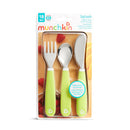 [2 Pack] Munchkin Splash™ Toddler Fork, Knife & Spoon Set (Green)