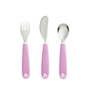 [2 Pack] Munchkin Splash™ Toddler Fork, Knife & Spoon Set (Purple)