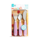 [2 Pack] Munchkin Splash™ Toddler Fork, Knife & Spoon Set (Purple)