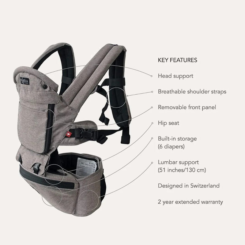 Miamily Hipster Plus Baby Carrier - Charcoal Grey