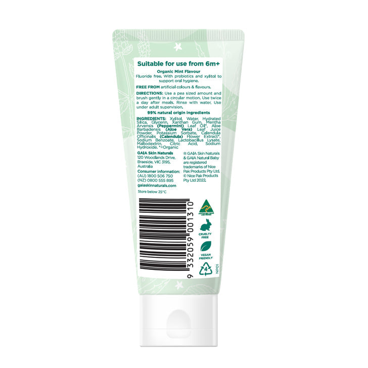GAIA Natural Probiotic Toothpaste 50g  - Mild Mint Exp: 01/26