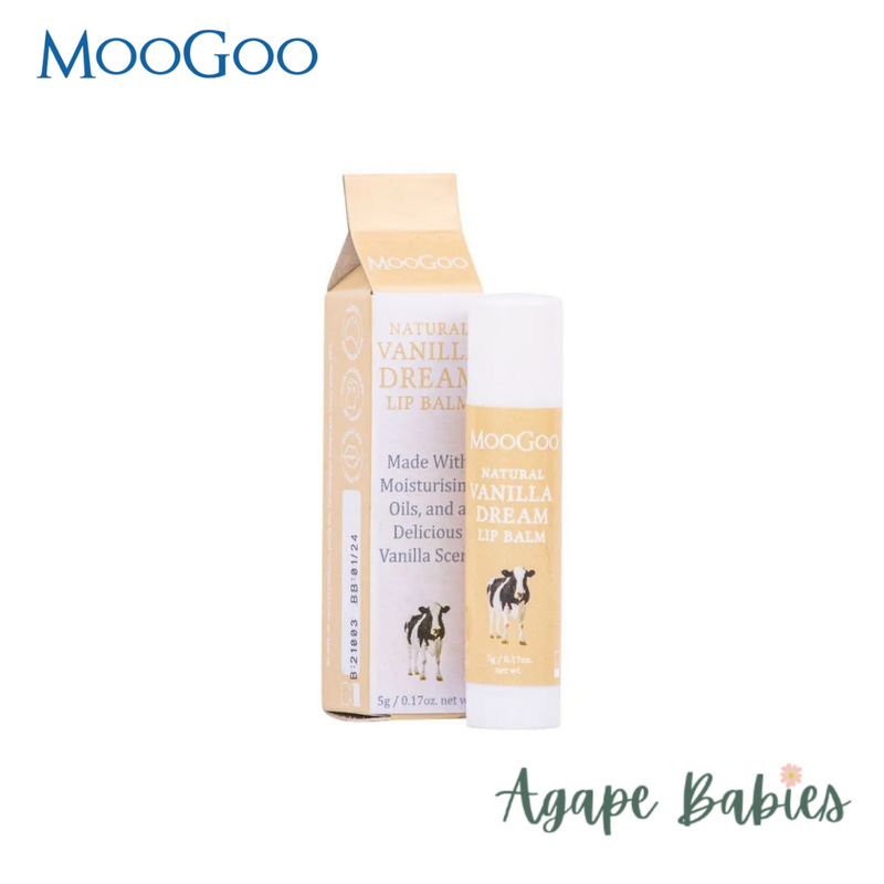 MooGoo Skincare Edible Lip Balm 5g -Vanilla Dream Exp: