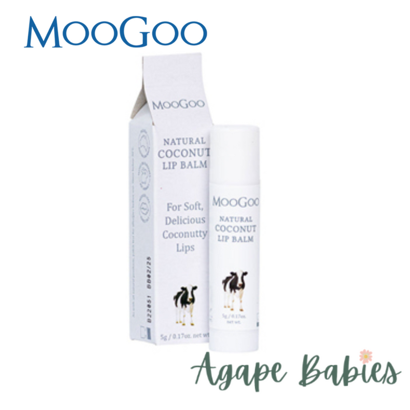 MooGoo Skincare Edible Lip Balm -Natural Coconut 5Gm Exp: 02/25