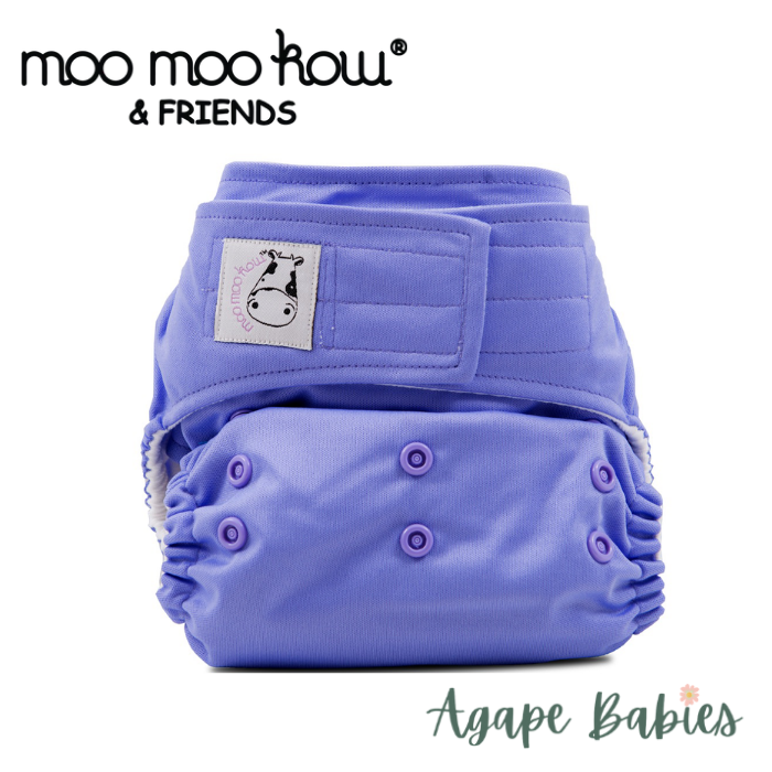 Moo Moo Kow Cloth Diaper One Size Aplix - Purple