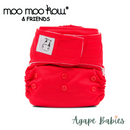 Moo Moo Kow Cloth Diaper One Size Aplix - Red